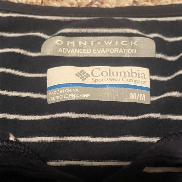 Columbia Women's Top in Navy and White Stripes - Picture 2 of 4
